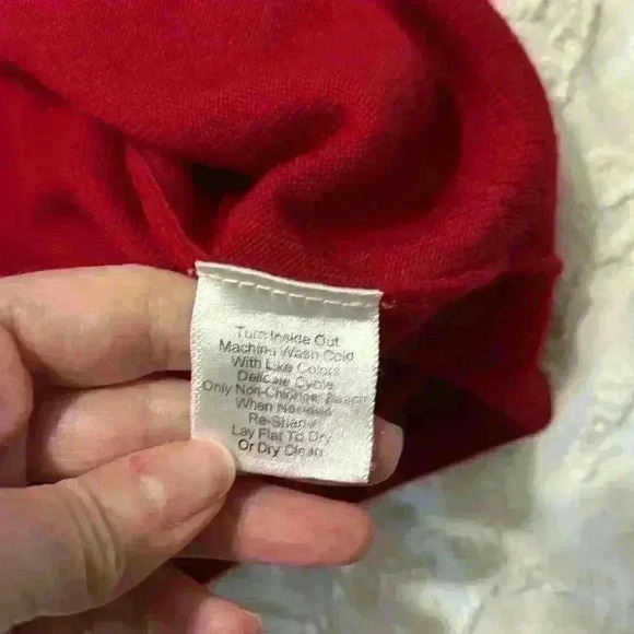 Joseph Abboud 100% Extra Fine Merino Wool V-Neck Red Sweater Men’s Size Medium - Picture 7 of 11